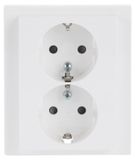 Busch-Jaeger SCHUKO® Dubbel stopcontact Safety+ studiowit - future® linear (202 EUJB-84)