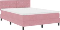 vidaXL Boxspringbed met matras Roze 140 x 200 cm Fluweel