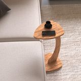 [en.casa] Bijzettafel Klinerg op wielen C-vorm 40x37x56 cm houtkleurig