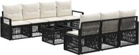 vidaXL Tuinbank - Set - 8 - st - Zwart - poly - rattan