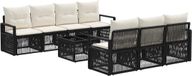 vidaXL Tuinbank - Set - 8 - st - Zwart - poly - rattan