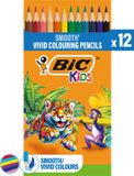 BIC Kids Kleurpotloden voor Tekenen, Kleuren en School - Kinderen - Verschillende Kleuren - Potlood - 12 Stuks