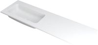 Wastafel INK Faktor Wastafel Polystone Links Zonder Kraangat - 1600x450x15 mm - Mat Wit