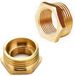 ZenithVibe Koper Kraanverbinder, 3/8" naar 1/4" BSP Draad Verloopstuk, Hex Bush Reducer Adapter voor Tuinwaterleidingen (Set van 2)