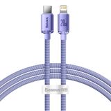 Baseus Crystal Shine mobiele telefoonkabel Paars 1,2 m USB C naar Lightning