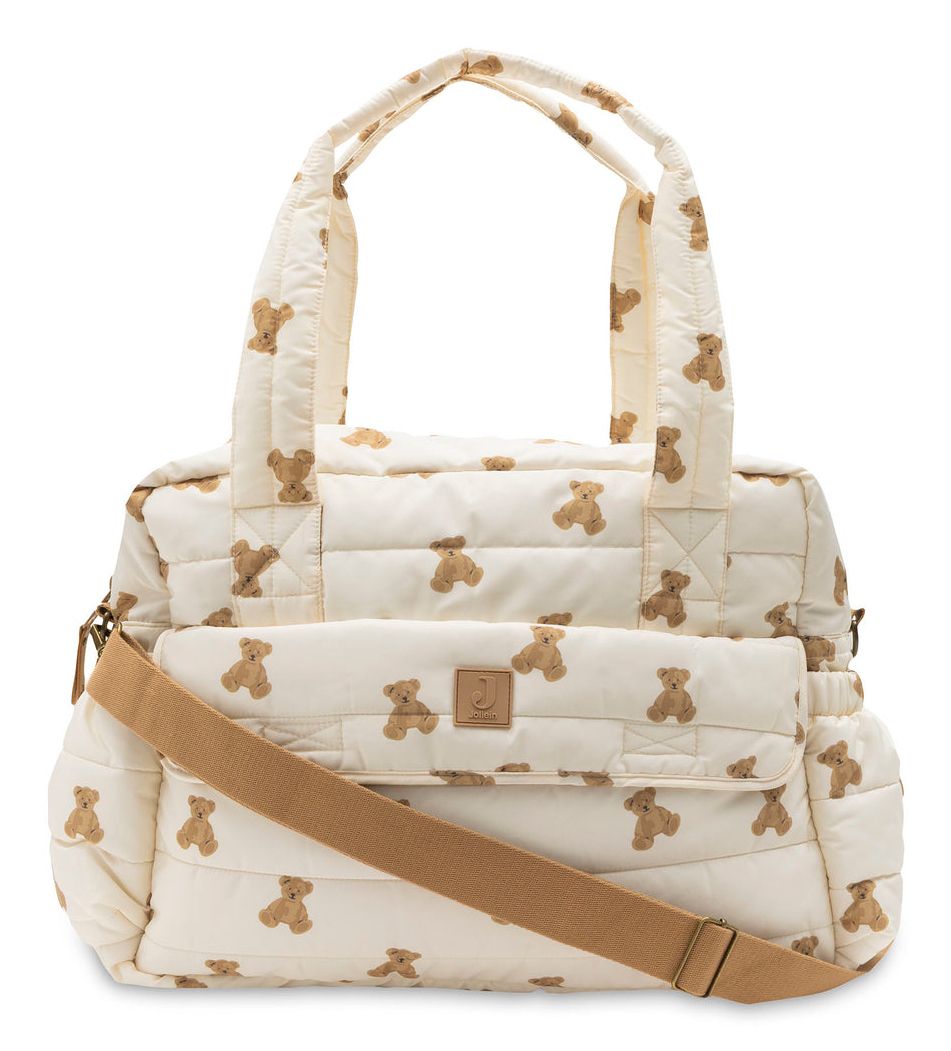 Jollein Mini Teddy Bear Diaper Bag - Shoulder Bag - Water Repellent - 42x30x18cm - Recycled Polyester