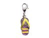 INNSPIRO Nice Charms metalen hanger flip-flops met 3 gelijkenissen geel en paars met karabijnhaak, 11 x 24 mm. 25 stuks, 7x18mm., Metaal, Geen edelsteen