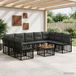 Maison Exclusive - Ensemble de jardin, 10 pièces, 9 places, noir et gris foncé