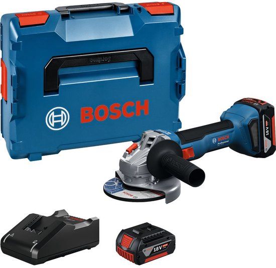 Bosch Professional GWS 18V-8 Accu haakse slijper 125mm 18V 4.0Ah in L-Boxx - 06019N9002