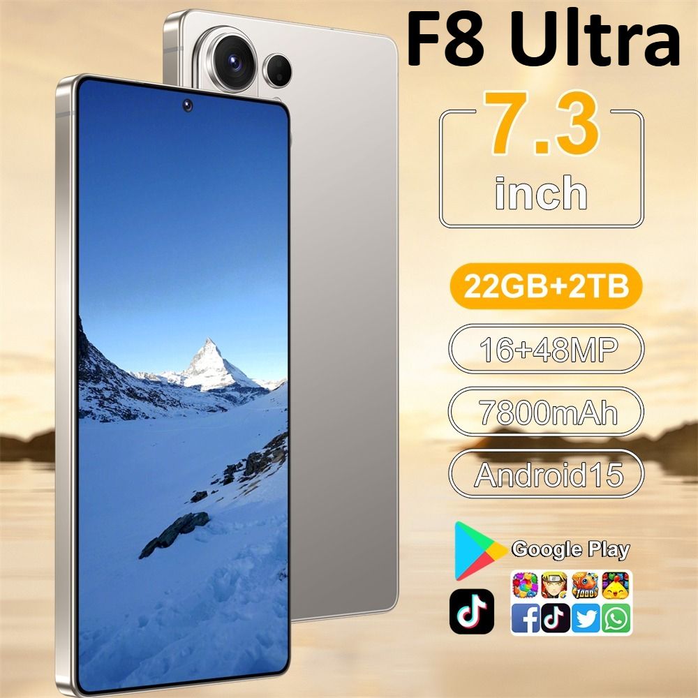 CHOTOG HOT NIEUWE Smartphone F8 Ultra Origineel 7,3 inch Mobiele Telefoon 5G Dual SIM Dual Standby Telefoons Goedkoop 7800mAh Android WIFI 15 GPS Wereldwijde Versie Mobiele Telefoons