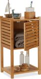Merklose Bamboe badkamerkast, 2 etages & 1 vak, smal, naturel, 62.5 x 35 x 29 cm