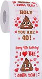 AOZITA 40e verjaardagscadeaus mannen en vrouwen, Happy Prank toiletpapier, 40e verjaardag decoraties, feestbenodigdheden gunsten, grappige Gag Gifts Nieuwigheid, 380 vellen & 3 lagen