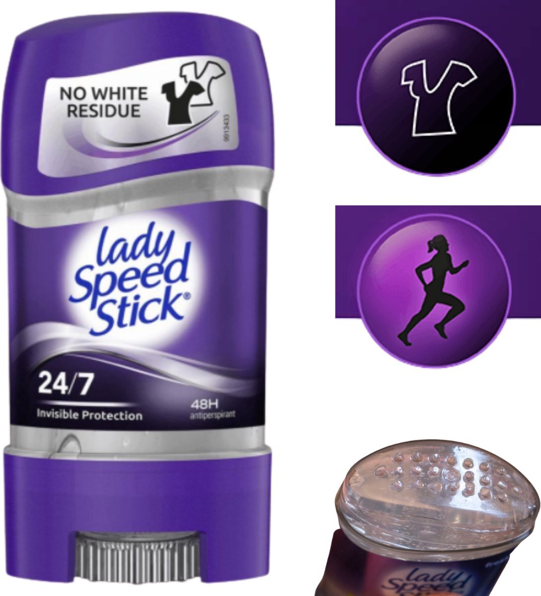 Lady Speed Stick Invisible Protection Deodorant Gel - Anti-Transpirant Deodorant Stick - Antiwittestrepen - Bestverkochte Deo Stick - Deodorant Vrouw