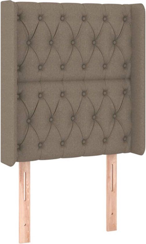 vidaXL Hoofdbord - stof - taupe - 83x16x118/128 cm