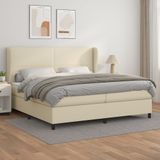 Maison Exclusive - Sommier à lattes de lit avec matelas crème 200x200cm similicuir