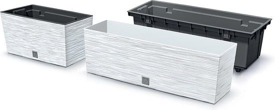 Prosperplast Furu Case - Langwerpige Bloembak - 58,5 cm - Wit