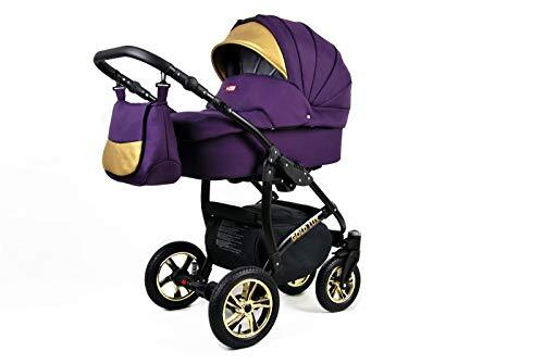 SaintBaby Kinderwagen 3in1 Set Isofix Buggy Baby Autostoeltje Black-Deluxe by Royal Purple 3in1 met autostoeltje