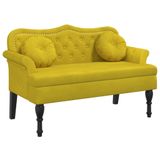 VidaXL Bankje met kussens 120,5x65x75 cm fluweel geel