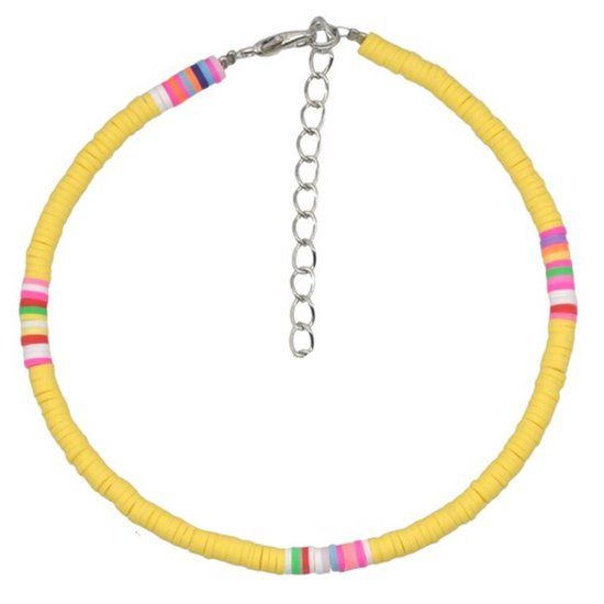 Deja Jewels Lookinggoodtoday Vrolijke Enkelband met 4mm Kralen - Geel