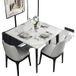 Icecat Table À Manger, Plateau En Pierre Frittée, Style Moderne Minimaliste, Blanc Et Émeraude
