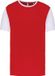 Proact Tweekleurig herenshirt jersey met korte mouwen Red/White - XS