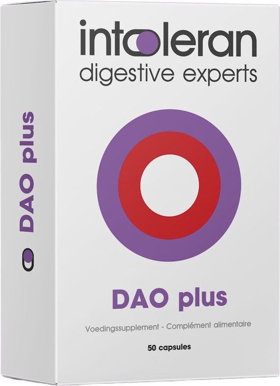Intoleran DAO Plus - 50 Capsules | Food Supplement for DAO Deficiency