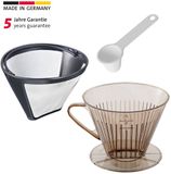 Westmark Koffieset 3-delig, Permanent Filter, Koffiefilter Maat 4 + Maatschepje, Roestvrij Staal/Kunststof, Koffie, Helder/Wit/Zilver/Zwart