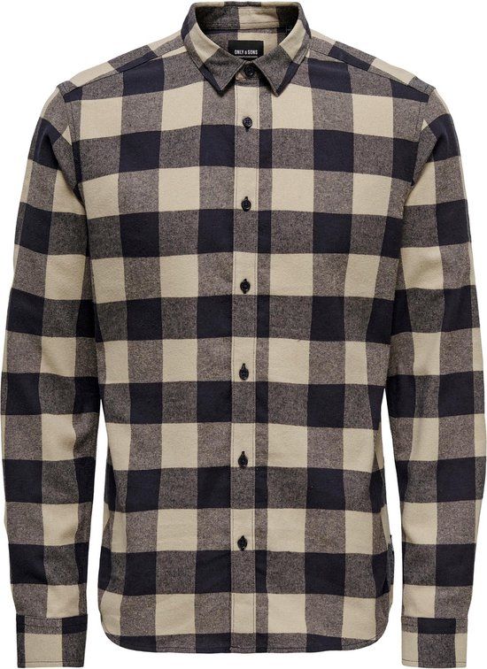 ONLY & SONS ONSGUDMUND Checked Shirt - Dark Navy - Men's S