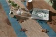 Santex Decoratie stof/tafelloper - eendenblauw - 10 mtr x 30 cm - polyester