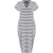 Mat Fashion Robe mi-longue à rayures et col en V pour femme