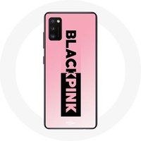 Blackpink Hoesje voor Samsung Galaxy A41 Blackpink K-pop Groep Zwart Roze Logo Roze Achtergrond Maniacase
