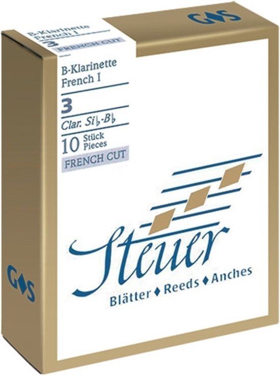 Steuer Bb Clarinet Reeds White Line French 1 2.0 - 10 Pieces