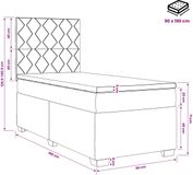 vidaXL Lit plateforme avec matelas et LED gris foncé 90 x 190 cm Tissu
