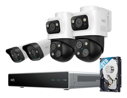 Eufy PoE NVR Security System S4 2-Pack + E40 2-Pack - 360° PTZ, AI, 2TB HD