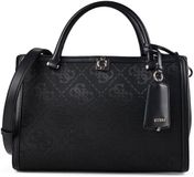 GUESS Audrey Logo Girlfriend Satchel Black Logo Zwart