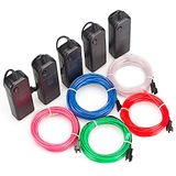 Sunboia 5 stuks 3 m EL-draadkit, EL-kabel, neonverlichting, lichtslang, lichtsnoer voor kerstfeesten, rave-party's, Halloween-kostuum, pub (rood, groen, blauw, wit, roze)