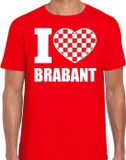 Bellatio Decorations Brabrantse shirts T-shirt I love Brabant - Heren - Rood - Maat M