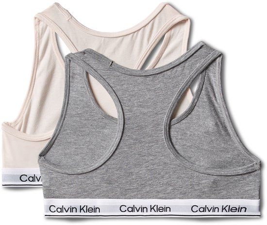 Calvin Klein Bh top zalmroze/grijs Meisjes Stretchkatoen Effen - maat 152/164