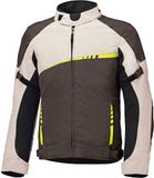 Held Renegade 2, veste textile imperméable, Marron Foncé/Beige/Jaune Néon, 3XL