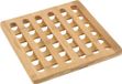 Merkloos Pannenonderzetter - 2x - bamboe hout - L20 x B20 x H1 cm - hittebestendig
