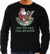 Bellatio Decorations Foute Kerst sweater / Kerst trui Rambo but you can call me Santa zwart voor heren - Kerstkleding / Christmas outfit XL