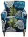 Housses de banc fleuries pour fauteuils 1 place bleu