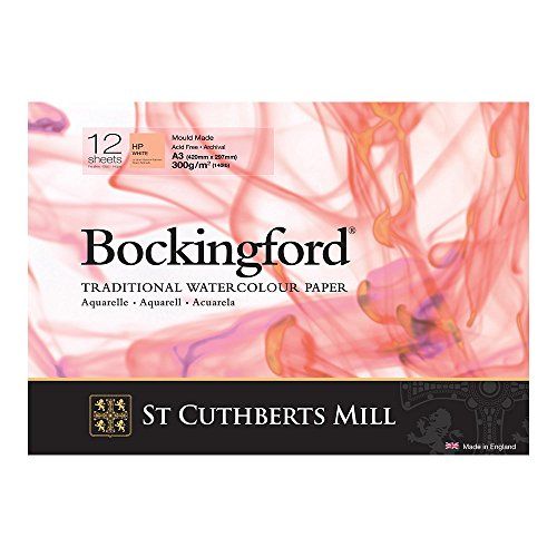 ST CUTHBERTS MILL Bockingford Blok 12 vellen A3 zijde gelijmd, 300 g/m², gesatineerde korrel