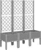 vidaXL Jardinière avec treillage 120x40x142 cm polypropylène gris clair