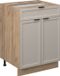 Vicco Fame-Line Meuble bas – 60 cm avec tiroir, sans plan de travail, GrisBeige/Chêne doré