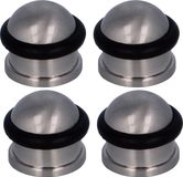 AMIG Deurstopper/deurbuffer - 4x - D30mm - inclusief schroeven - mat zilver