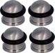 AMIG Deurstopper/deurbuffer - 4x - D30mm - inclusief schroeven - mat zilver