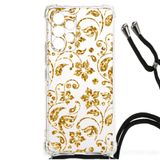 B2Ctelecom Samsung Galaxy A53 Case Gouden Bloemen