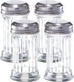 Zeller set poivre et sel - 2x - verre/métal - D5 x H9,5 cm