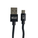 Design Letters MyCable Micro USB-C, compatibel met Android, 1 M. (zwart)
